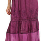 Sakkas Tania Long Bohemian Embroidered Maxi Skirt with Adjustable Waist