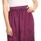 Sakkas Tania Long Bohemian Embroidered Maxi Skirt with Adjustable Waist