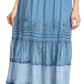 Sakkas Tania Long Bohemian Embroidered Maxi Skirt with Adjustable Waist