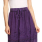 Sakkas Tania Long Bohemian Embroidered Maxi Skirt with Adjustable Waist
