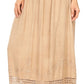 Sakkas Harley Bohemian Embroidered Ethnic Maxi Skirt Adjustable Waist Ruffle Trim