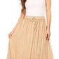 Sakkas Harley Bohemian Embroidered Ethnic Maxi Skirt Adjustable Waist Ruffle Trim