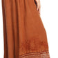 Sakkas Harley Bohemian Embroidered Ethnic Maxi Skirt Adjustable Waist Ruffle Trim