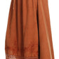 Sakkas Harley Bohemian Embroidered Ethnic Maxi Skirt Adjustable Waist Ruffle Trim