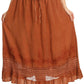 Sakkas Harley Bohemian Embroidered Ethnic Maxi Skirt Adjustable Waist Ruffle Trim