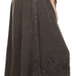 Sakkas Harley Bohemian Embroidered Ethnic Maxi Skirt Adjustable Waist Ruffle Trim