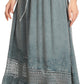 Sakkas Harley Bohemian Embroidered Ethnic Maxi Skirt Adjustable Waist Ruffle Trim