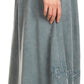 Sakkas Harley Bohemian Embroidered Ethnic Maxi Skirt Adjustable Waist Ruffle Trim