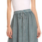 Sakkas Harley Bohemian Embroidered Ethnic Maxi Skirt Adjustable Waist Ruffle Trim