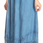 Sakkas Harley Bohemian Embroidered Ethnic Maxi Skirt Adjustable Waist Ruffle Trim