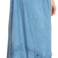Sakkas Harley Bohemian Embroidered Ethnic Maxi Skirt Adjustable Waist Ruffle Trim