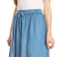 Sakkas Harley Bohemian Embroidered Ethnic Maxi Skirt Adjustable Waist Ruffle Trim