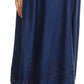 Sakkas Harley Bohemian Embroidered Ethnic Maxi Skirt Adjustable Waist Ruffle Trim