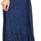 Sakkas Harley Bohemian Embroidered Ethnic Maxi Skirt Adjustable Waist Ruffle Trim