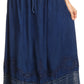 Sakkas Harley Bohemian Embroidered Ethnic Maxi Skirt Adjustable Waist Ruffle Trim