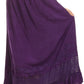Sakkas Harley Bohemian Embroidered Ethnic Maxi Skirt Adjustable Waist Ruffle Trim