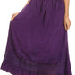 Sakkas Harley Bohemian Embroidered Ethnic Maxi Skirt Adjustable Waist Ruffle Trim
