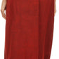 Sakkas Harley Bohemian Embroidered Ethnic Maxi Skirt Adjustable Waist Ruffle Trim