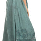 Sakkas Harley Bohemian Embroidered Ethnic Maxi Skirt Adjustable Waist Ruffle Trim