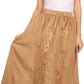 Sakkas Indra Thin Lightweight Summer Bohemian Skirt With Detailed Lace Embroidery