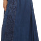 Sakkas Indra Thin Lightweight Summer Bohemian Skirt With Detailed Lace Embroidery