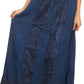 Sakkas Indra Thin Lightweight Summer Bohemian Skirt With Detailed Lace Embroidery