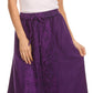 Sakkas Indra Thin Lightweight Summer Bohemian Skirt With Detailed Lace Embroidery