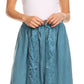 Sakkas Indra Thin Lightweight Summer Bohemian Skirt With Detailed Lace Embroidery