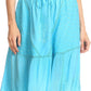 Sakkas Beyza  Casual Peasant Mid Skirt with Elastic Waist Embroidery and Eyelet