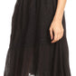 Sakkas Beyza  Casual Peasant Mid Skirt with Elastic Waist Embroidery and Eyelet