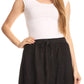 Sakkas Beyza  Casual Peasant Mid Skirt with Elastic Waist Embroidery and Eyelet