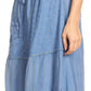 Sakkas Beyza  Casual Peasant Mid Skirt with Elastic Waist Embroidery and Eyelet