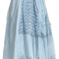 Sakkas Beyza  Casual Peasant Mid Skirt with Elastic Waist Embroidery and Eyelet