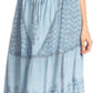 Sakkas Beyza  Casual Peasant Mid Skirt with Elastic Waist Embroidery and Eyelet