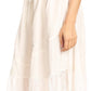 Sakkas Beyza  Casual Peasant Mid Skirt with Elastic Waist Embroidery and Eyelet