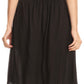 Sakkas Eris Stonewashed Mid Skirt with Adjustable waist Embroidery and Eyelet