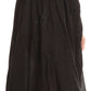 Sakkas Eris Stonewashed Mid Skirt with Adjustable waist Embroidery and Eyelet