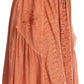 Sakkas Eris Stonewashed Mid Skirt with Adjustable waist Embroidery and Eyelet