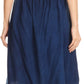 Sakkas Eris Stonewashed Mid Skirt with Adjustable waist Embroidery and Eyelet