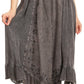 Sakkas Lucia Handkerchief Ruffled mid Length Casual Skirt with Embroidery