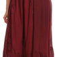 Sakkas Lucia Handkerchief Ruffled mid Length Casual Skirt with Embroidery