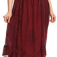 Sakkas Lucia Handkerchief Ruffled mid Length Casual Skirt with Embroidery