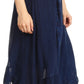 Sakkas Lucia Handkerchief Ruffled mid Length Casual Skirt with Embroidery