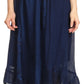 Sakkas Lucia Handkerchief Ruffled mid Length Casual Skirt with Embroidery