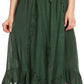 Sakkas Lucia Handkerchief Ruffled mid Length Casual Skirt with Embroidery