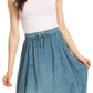 Sakkas Lucia Handkerchief Ruffled mid Length Casual Skirt with Embroidery