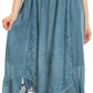 Sakkas Lucia Handkerchief Ruffled mid Length Casual Skirt with Embroidery