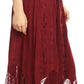 Sakkas Emma Adjustable Handkerchief  Eyelet Hem Casual Skirt with  Embroidery
