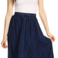 Sakkas Emma Adjustable Handkerchief  Eyelet Hem Casual Skirt with  Embroidery