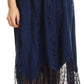 Sakkas Emma Adjustable Handkerchief  Eyelet Hem Casual Skirt with  Embroidery